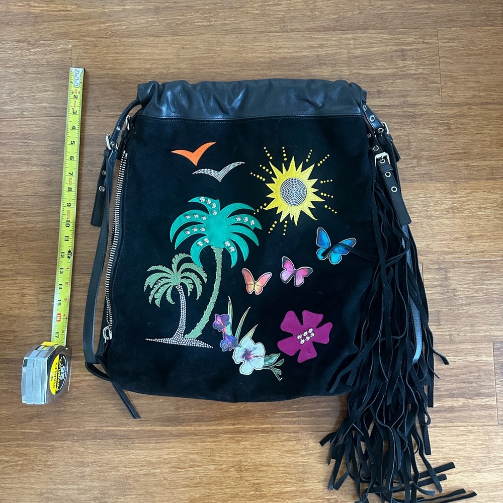 Giuseppe Zanotti Black Tropical Embellished Bag